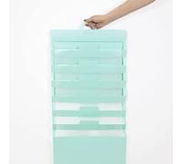 Craftelier - Dossier organisateur extensible en cascade à accrocher au mur grâce à la poignée | Parfait pour papiers, cartes et autres matériaux de scrapbooking | Taille 37 x 88 cm - Couleur turquoise