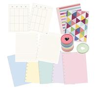 Craftelier - Kit "Créez votre Propre Planner Personnalisé" | Comprend des Anneaux M, Couvertures, Feuilles à Rayures, Feuilles Lisses aux Couleurs Pastel et Feuilles avec Planificateur Hebdomadaire