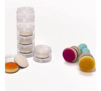 Craftelier - Kit de 2 Outils d'Application d'Encre et de Peinture de 30 mm de Diamètre + Récipients en Plastique Empilables | Idéal pour l'Application d'Encre dans vos Travaux d'Artisanat