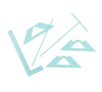 Craftelier - Kit Règles et Carrés de Reliure | Outils de base pour les projets de scrapbooking, d'artisanat et de reliure | Comprend une Règle L, une Règle T et des Carrés | Couleur Turquoise