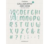 Craftelier - Lot de 10 matrices de lettres majuscules Calligraphie et symboles pour projets de scrapbooking et d'artisanat | Compatible avec plusieurs machines de découpe | Taille env. 3 cm