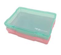 Craftelier - Lot de 2 boîtes de rangement pour les matériaux de scrapbooking et travaux manuels | Dimensions approximatives 19,8 x 14,6 x 3,1 cm (7,80 x 5,75 x 1,22") - Couleurs rose et turquoise