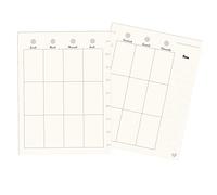 Craftelier Lot de 25 feuilles avec jours de la semaine en français pour planificateurs personnalisés avec reliure à anneaux disques. Comprend 25 feuilles prédécoupées à 9 anneaux. Dimensions : 17,77 x