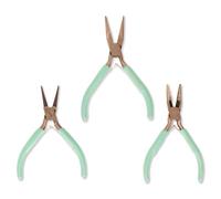 Craftelier - Lot de 3 pinces - Pince coupante de précision à bec plat et à nez rond avec poignées antidérapantes, outils d'artisanat en acier inoxydable pour la fabrication de bijoux et le