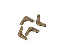 Craftelier - Lot de 4 pièces d'angle en métal Royal Style pour Scrapbooking et Autres projets d'artisanat - Taille 15,9 x 4,5 x 3,3 mm - Couleur Bronze