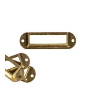 Craftelier - Lot de 4 Porte-étiquettes Métalliques de Base pour la Décoration de vos Projets de scrapbooking et l'étiquetage d'albums, d'agendas ou de carnets | Taille 7 x 2 cm - Couleur Bronze