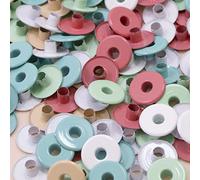 Craftelier - Lot de 40 Oeillets Wide Idéal pour le Scrapbooking et le Artisanat | Approprié pour Différents Matériaux | Taille Diamètre Intérieur 5 mm et Extérieur 13 mm - Couleur Turquoise