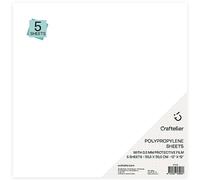 Craftelier - Lot de 5 feuilles en polypropylène translucide et résistant | Couvertures planners, agendas, albums ou intercalaires | Effet givré avec film protecteur | Dimensions : 30,5 x 30,5 cm (12"