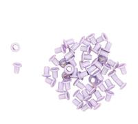 Craftelier - Lot de 50 Mini Oeillets Idéal pour le Scrapbooking et l'Artisanat | Valable pour Différents Matériaux | Taille Diamètre Intérieur 3 mm et Extérieur 5 mm - Couleur Violet
