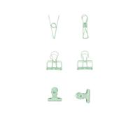 Craftelier - Lot de 6 pinces métalliques avec 3 tailles et 3 designs différents | Fixation pour matériel de scrapbooking et travaux manuels | Dimensions : env. 1 x 5,5 cm, 3 x 4 cm, 3 x 3 cm -