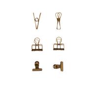 Craftelier Lot de 6 pinces métalliques avec 3 tailles et 3 motifs différents | Fixation pour tous types de matériaux | Dimensions approximatives 1 x 5,5 cm, 3 x 4 cm, 3 x 3 cm Couleur bronze