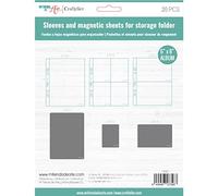 Craftelier - Lot de 6 Pochettes en Plastique Transparent avec Compartiments de Différentes Tailles et 14 Feuilles Magnétiques Noires Compatibles avec le Stamp & Die Organiser | Taille Approx. 6" x 8"