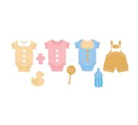 Craftelier - Matrices « Bébé Doux Rêves » pour Scrapbooking, Artisanat et Cartoon | Comprend Body, Peto, Canard, Sucette, Hoquet, Biberon et accessoires | Dimensions entre 1,47 x 1,77 et 4,05 x 5 cm