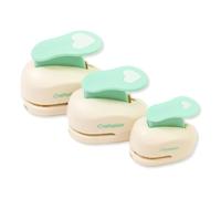 Craftelier - Perforatrices Coeur Lot de 3 à Levier, Diamètres 3/8”, 5/8” et 1”, pour Papier et Carton, Idéal pour Loisirs Créatifs, Carterie et Scrapbooking