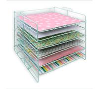 Craftelier - Plateau de rangement métallique à 6 étagères pour papiers | Idéal pour organiser les matériaux de scrapbooking et d'artisanat | Couleur turquoise - Dimensions approx 35,8 x 33,3 x 33,2 cm