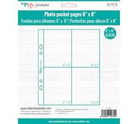 Craftelier - Pochette transparente avec 4 poches pour albums photo personnalisés | Comprend 10 pochettes de 6" x 8" (15,24 x 20,32 cm) | Compatible avec les albums 2 anneaux européens et américains