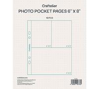 Craftelier - Pochettes transparentes avec 3 poches pour albums photo personnalisés | Comprend 10 pochettes de 6" x 8" (15,24 x 20,32 cm) | Compatibles avec albums 2 anneaux européens et américains