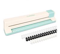 Craftelier - Relieuse Manuelle 30 Trous Carrés, Perfore jusqu’à 5 Feuilles | Machine à relier manuelle, formats A4 à A7, 6 anneaux blancs, noirs et transparents inclus, scrapbooking carnets
