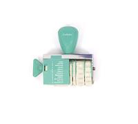 Craftelier - Roller Stamp ou tampon dateur rotatif | Jour de la semaine, nombre, mois et année | Compatible avec différentes encres | Inclut des symboles et des messages espagnols | Couleur Turquoise