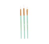 Craftelier - Set de 3 pinceaux de Couleur Turquoise Taille L | Idéal pour Aquarelle et Goauche - Cheveux synthétiques