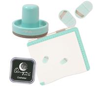 Craftelier - Set de tampons pour projets de bricolage et de scrapbooking | incl. plateforme de tampons, aimants faciles à soulever, encre noire et outil de presse