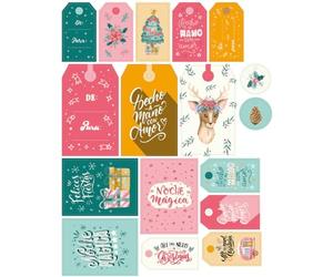 Craftelier - Set d'étiquettes avec phrases en espagnol et anglais pour projets de Noël, scrapbooking et travaux manuels | Collection « All You Need Is Christmas » | Comprend 17 unités de différentes