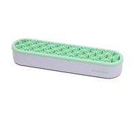 Craftelier - Support pour organisation de pinceaux, pinceaux et applicateurs d'encre avec poignée en silicone et motif de fleurs | Taille 20,9 x 5 x 3,3 cm (8,23 po x 1,97 po x 1,3") - Blanc et menthe