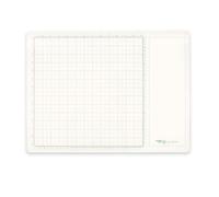 Craftelier - Tapis de découpe en verre trempé : idéal comme support de peinture pour peindre et mélanger : règle mesurée en centimètres et pouces : couleur blanche - taille 33 x 33 cm