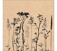 CraftEmotions Lot de 20 Serviettes de Table - Herbs and Flowers Black