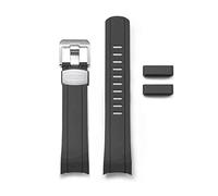 CRAFTER BLUE CB10/CB10-F Bracelet de montre en caoutchouc souple avec extrémité incurvée pour Seiko Skx/SRPDxx/5 Sports/5 GMT Series, 120mm + 80mm, Caoutchouc, Pas de gemme