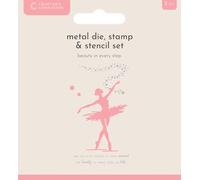 Crafters Companion - Matrice de découpe en métal, tampon et pochoir - Beauté à chaque étape