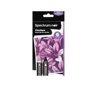 Crafter's Companion Spectrum Noir Classique Blend Lot de 6 marqueurs à base d'alcool à double pointe Violet riche