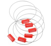 CRAFTHROU 100 Étiquettes Câble en Acier Rouge Verrouillage Ajustable, Scellés de Sécurité pour Transport, Étiquettes D'identification Robustes pour Colis et Câbles