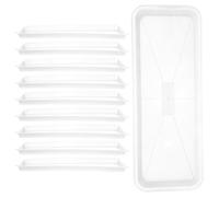 CRAFTHROU 10pièces Plateau Plastique Rectangulaire pour Pots de Fleurs Soucoupes Réutilisables pour Plantes Intérieur et Extérieur Collecteur Eau et Terreau Support Stable et PP