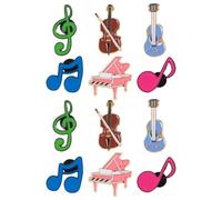 CRAFTHROU 12 pièces Lot de Broches Émail Musique Alliage Instruments et Notes Décoratives pour Sacs Vêtements et Cadeaux Enseignants Musique