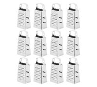 CRAFTHROU 12 Pièces Mini Râpe Carrée en Acier Inoxydable Portable pour Légumes et Pommes de Terre, Ustensile Cuisine Argenté Préparation à Domicile
