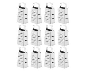 CRAFTHROU 12 Pièces Mini Râpe Carrée en Acier Inoxydable Portable pour Légumes et Pommes de Terre, Ustensile Cuisine Argenté Préparation à Domicile