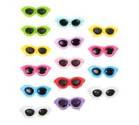 CRAFTHROU 15pcs Pinces à Cheveux pour Chien en Plastique Forme Lunettes de Soleil, Accessoires de Coiffure Uniques pour Maintenir et Fixer Les Poils en Vie Quotidienne Couleur Aléatoire