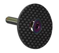 CRAFTHROU 1ensemble Bouchon Potence Vélo Fibre Titane Capuchon de Jeu de Direction et Léger pour VTT Accessoire de Refit avec Vis Colorées Étanches