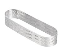 CRAFTHROU 1pièce Moule à Tarte Oblong Acier Inoxydable Perforé pour Pâtisserie Moule à Tartlet Ventilation pour Desserts et Tartes