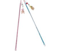 CRAFTHROU 2 Pièces Interactif pour Chat en Acrylique Clochettes, Bâton Télescopique Facile à Ranger, Style Unique et Amusant pour Chatons D’intérieur Plusieurs Styles
