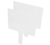 CRAFTHROU 2 Pièces Pagaie de Réponse Tableau Blanc Effaçable à Sec en Acrylique, Double Face, Rectangle, Blanc, Poignée, pour Salle de Classe, Étudiants et Enseignants