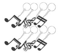 CRAFTHROU 20 Pièces Porte-clés Notes de Musique en Pvc Noir pour Accessoires Fête Anniversaire, Décoration Unique pour Cotillons et Événements Musicaux