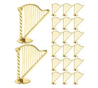 CRAFTHROU 20pcs Charmes de Harpe en Plastique Or pour Fabrication de Bijoux, Surface Lisse, Pendentifs Créatifs pour Bijoux et Petits Objets D'artisanat