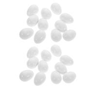 CRAFTHROU 22 Pièces Oeufs Artificiels pour Perruches Petits Oeufs Réutilisables Plastique Blanc Accessoires pour Nichoirs de Perruches et Inséparables Dispositif Anti-Ponte pour Oiseaux