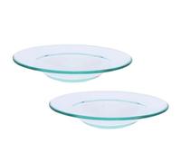CRAFTHROU 2pcs Bruleur Cire Parfumée en Verre Support D'huile Essentielle, Surface Lisse, pour Réchauffeur Diffuseur et Décoration Maison