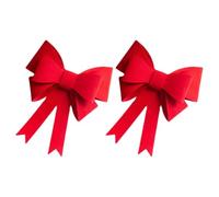 CRAFTHROU 2pcs Grands Nœuds Rouges en Feutre Attaches Pratiques, Élégants et Classiques pour Décoration de Rideaux, Couronnes et Salons de Noël
