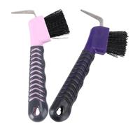 CRAFTHROU 2pièces Brosse de Nettoyage pour Sabots de Cheval Outils de Toilettage Résistants avec Poignée Confortable Brosse Rigide pour Crevasses Durables et Antirouille Couleur Aléatoire