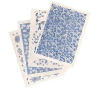 CRAFTHROU 4 Feuilles Papier de Transfert pour Poterie Application sous Glaçure, Papier Décoratif Découpable en Différentes Formes pour Création Artisanale en Argile