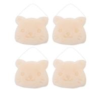CRAFTHROU 4 Pièces Éponge de Bain en Langue du Diable Blanche de Chat pour Peau Sensible, Exfoliation Douce et Élimination des Peaux Mortes, pour Dortoirs et Salles de Bain